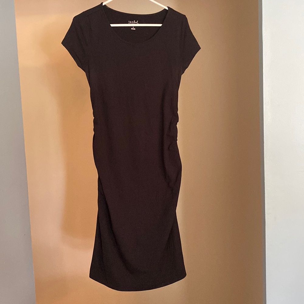 Black fitted maternity dress